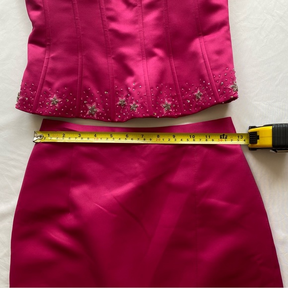 Barbiecore Vintage Cire by Landa fuchsia, two-piece prom/pageant dress. - Picture 4 of 10